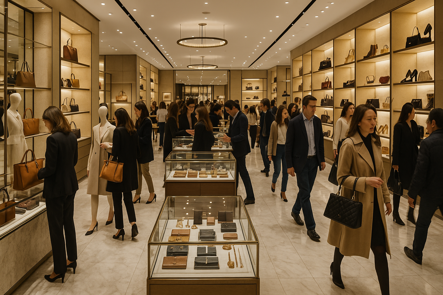luxury shop with lots of people